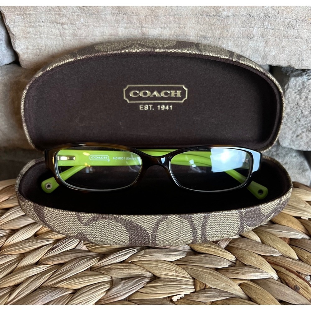 Coach HC 6001 Emily Tortoise Lime Green Eyeglass Frames with Case HC6001